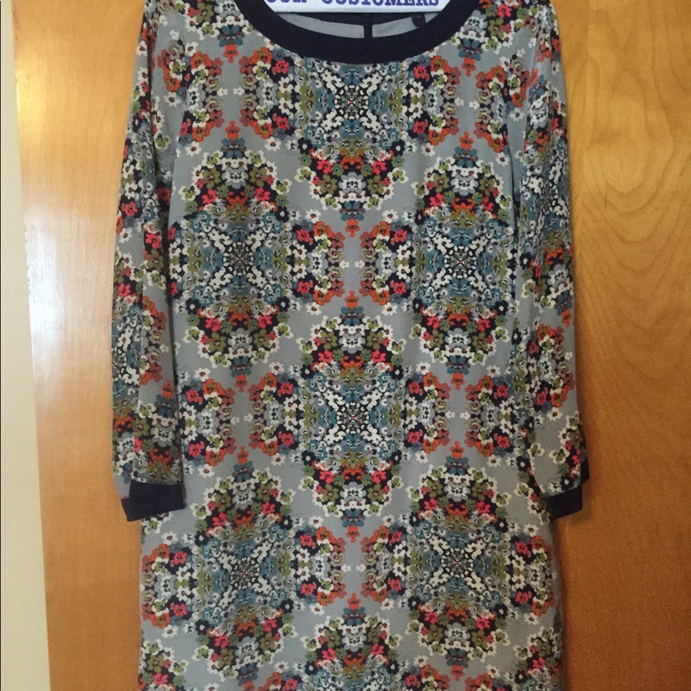 JCrew flowery print silk dress